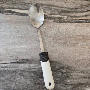 Vintage Ekco WhiteHandled Slotted Serving Cooking Spoon Kitchen Utensils
